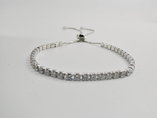 Adjustable tennis bracelet real 925 sterling silver