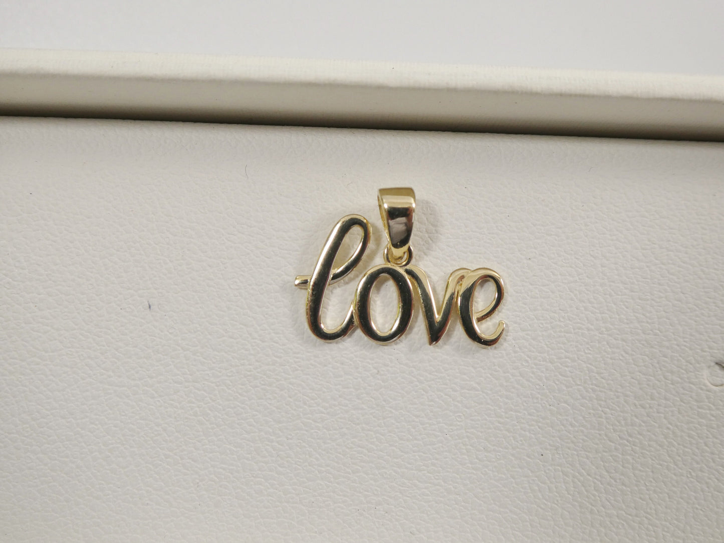 women's 14k real solid yellow gold love world charm