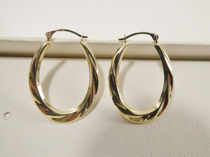 10k Real Solid Yellow Gold Classic Design Hoop Earrings