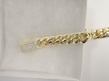 14 mm 18k Gold Filled Monaco Link Bracelet
