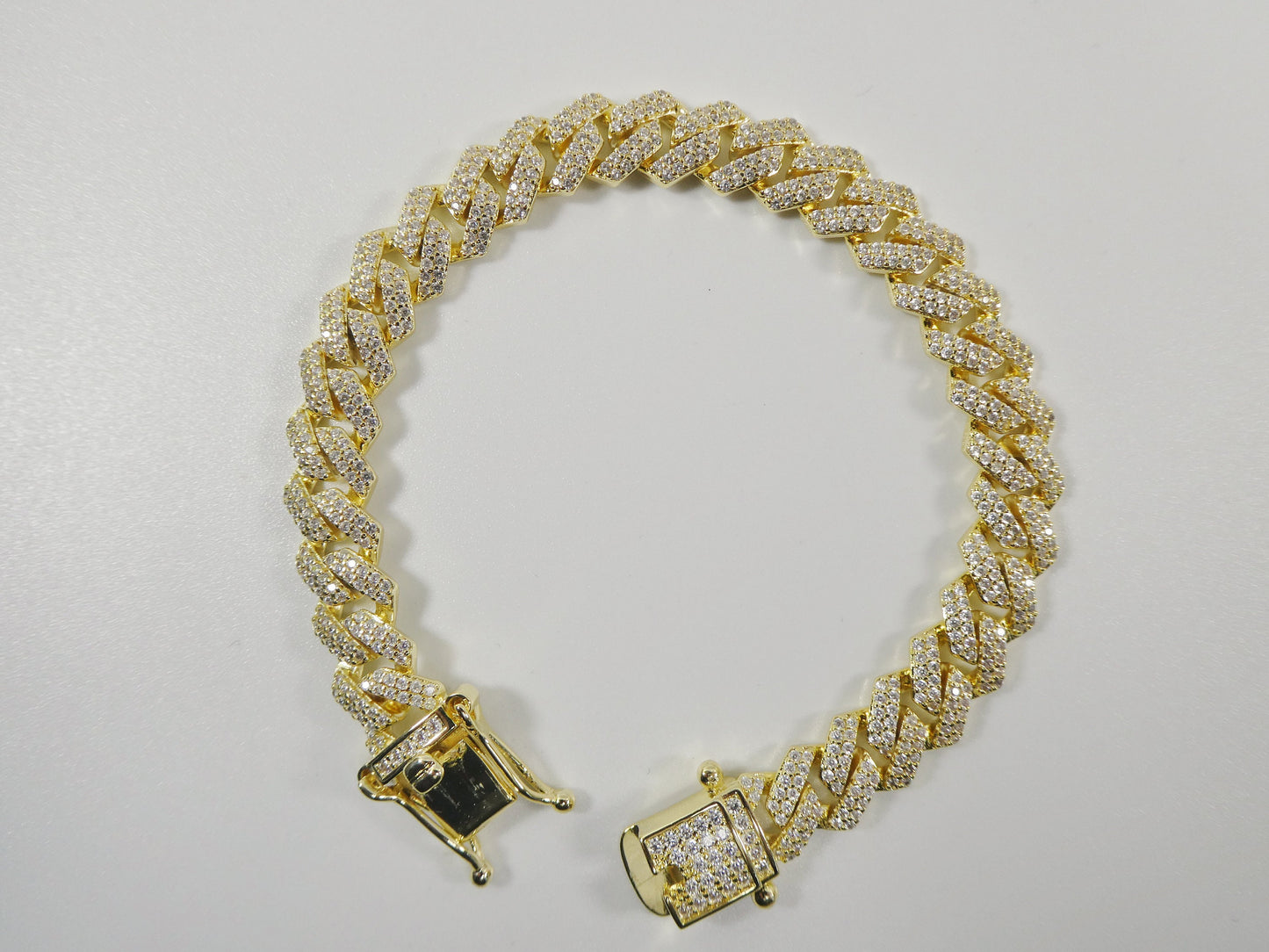 9mm 18k yellow gold filled Monaco bracelet box lock clasp