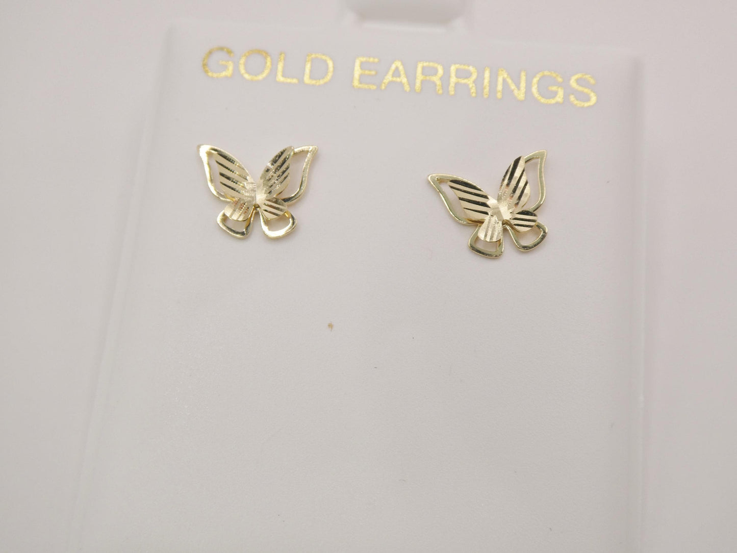 10k real solid gold butterfly push post post earrings