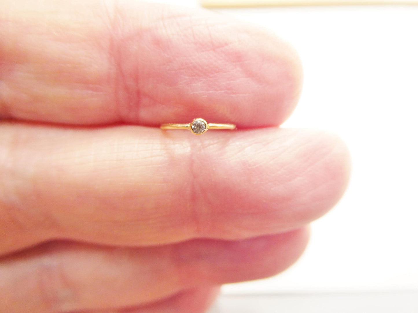 14k real solid yellow gold cz hoop earring cartilage daith ring piercing