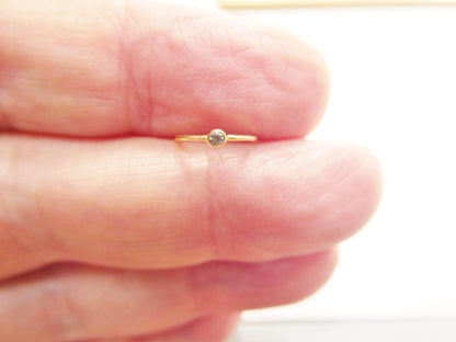 14k Real Solid Yellow Gold CZ Hoop Earring Cartilage Daith Ring Piercing