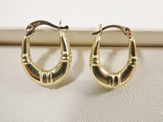 10k real solid yellow gold 12.7MM classic design baby hoop earrings