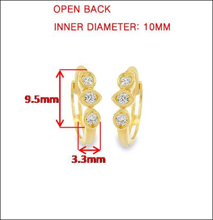 Real 10k Solid Yellow Gold Designer Earrings