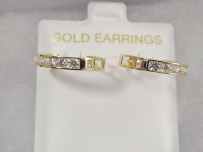 Real 10k Solid Yellow Gold Large Hoop Huggie Earrings