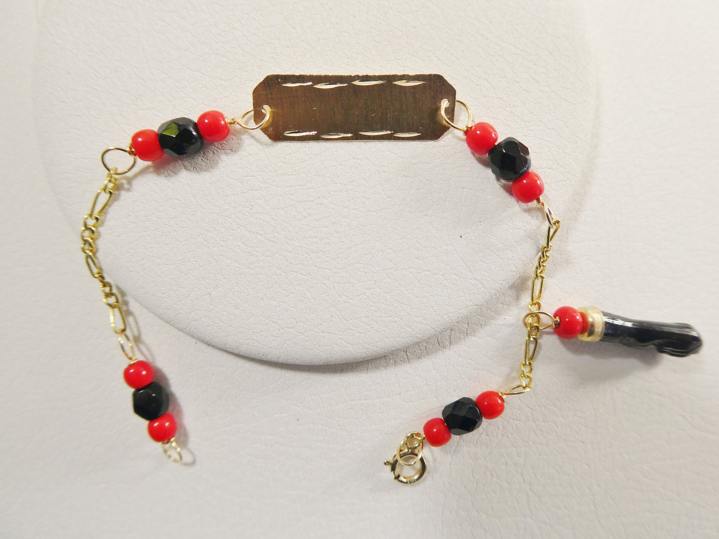 real 10k solid yellow gold 5 inch azabache boy girl baby bracelet