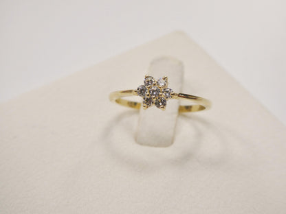 Real 10k Solid Yellow Gold Women's Classic Micro Pave Setting Ring