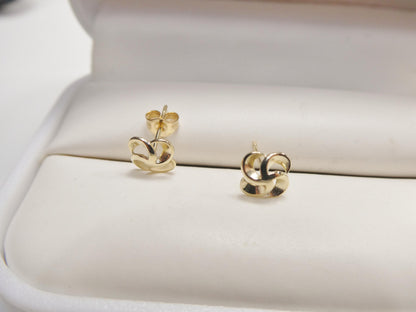 Real 10k Solid Yellow Gold Flower Push Post Earrings