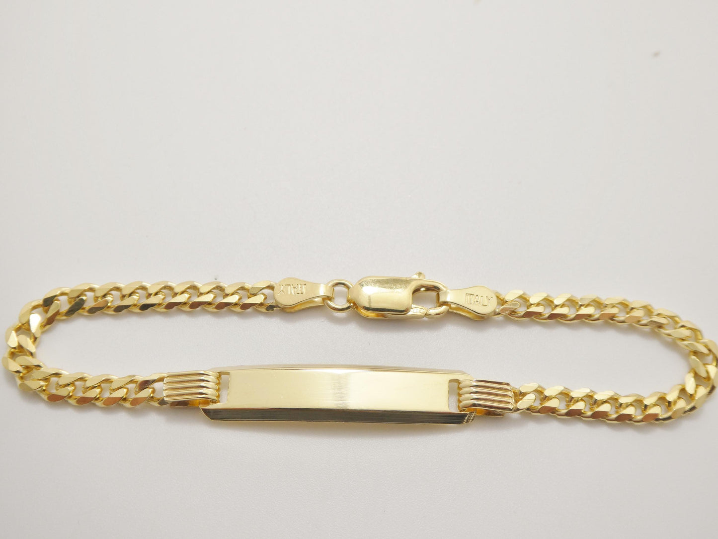 925 sterling silver 6 inch baby id bracelet yellow gold color finish