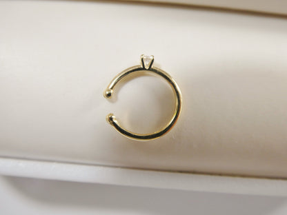 14k Real Solid Yellow Gold Cartilage Nose Ring Body Ring Piercing
