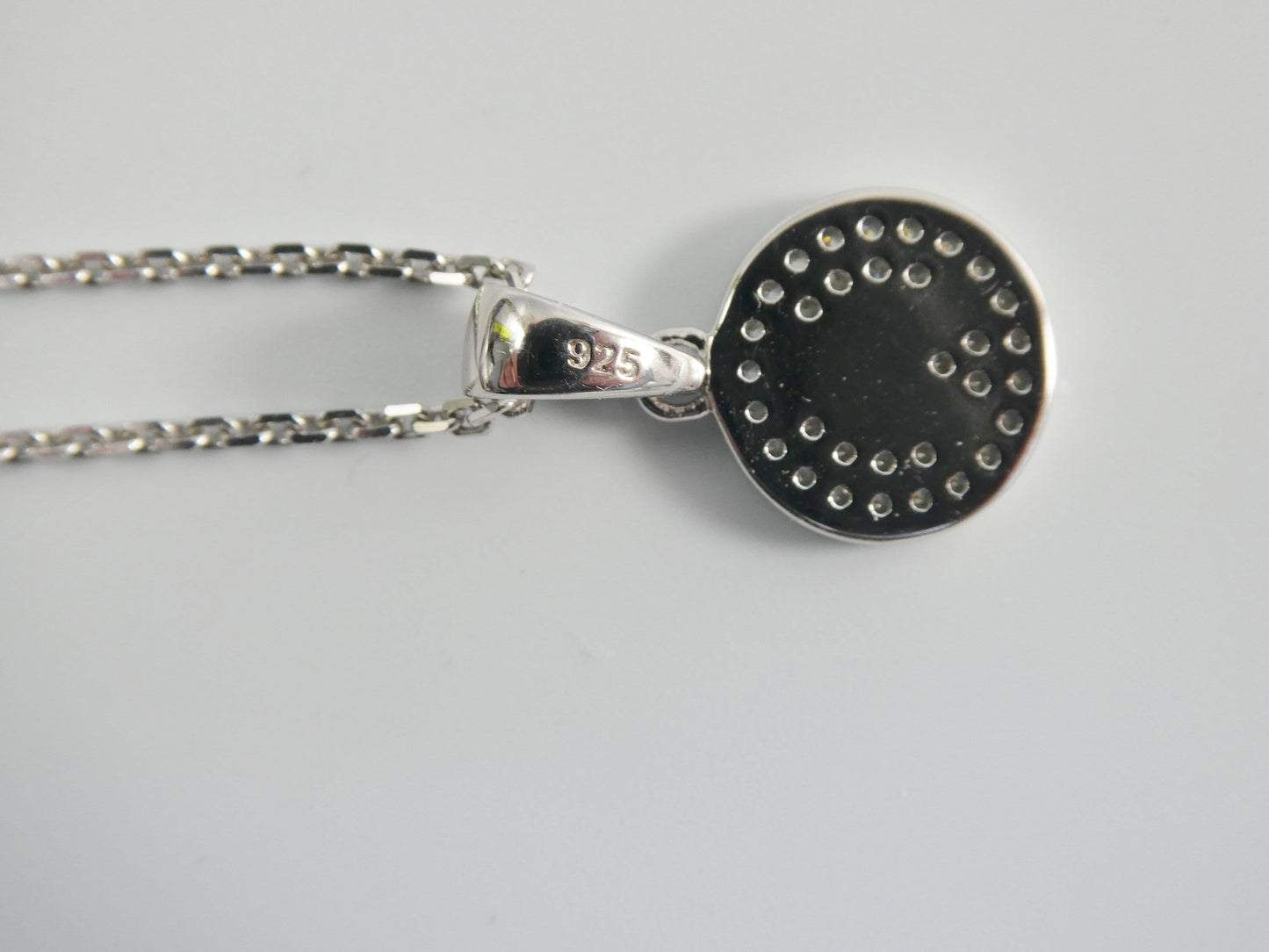 real 925 sterling silver initial pendent with 16 inch cable chain
