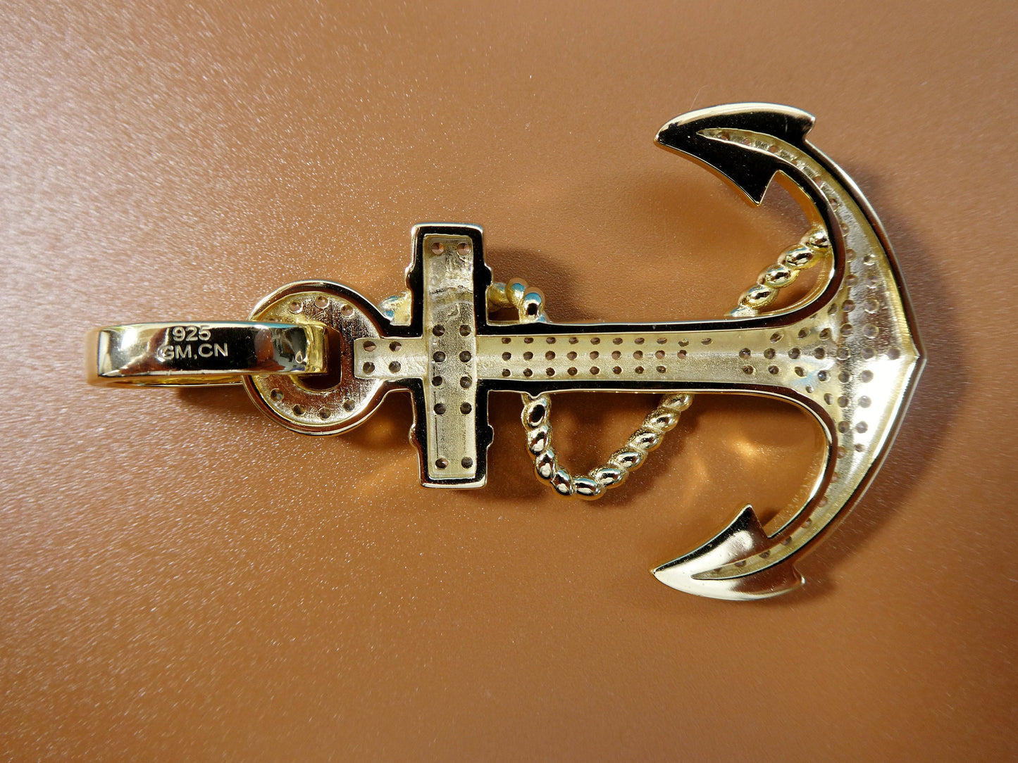 real solid 925 sterling silver large anchor pendent