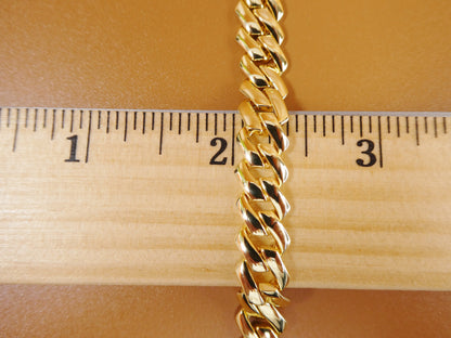 8 inch 14k Yellow Gold Color Monaco Bracelet Over Real Solid 925 Sterling Silver