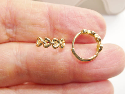 Real 10k Solid Yellow Gold Designer Earrings