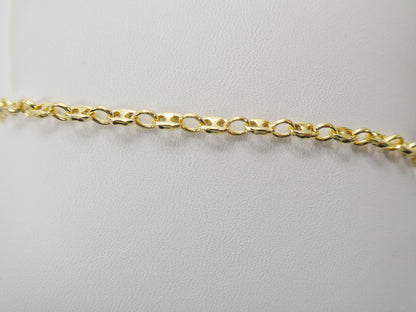 Real 925 Sterling Silver 10 Inch Mariner Anklet 14k Yellow Gold Finish