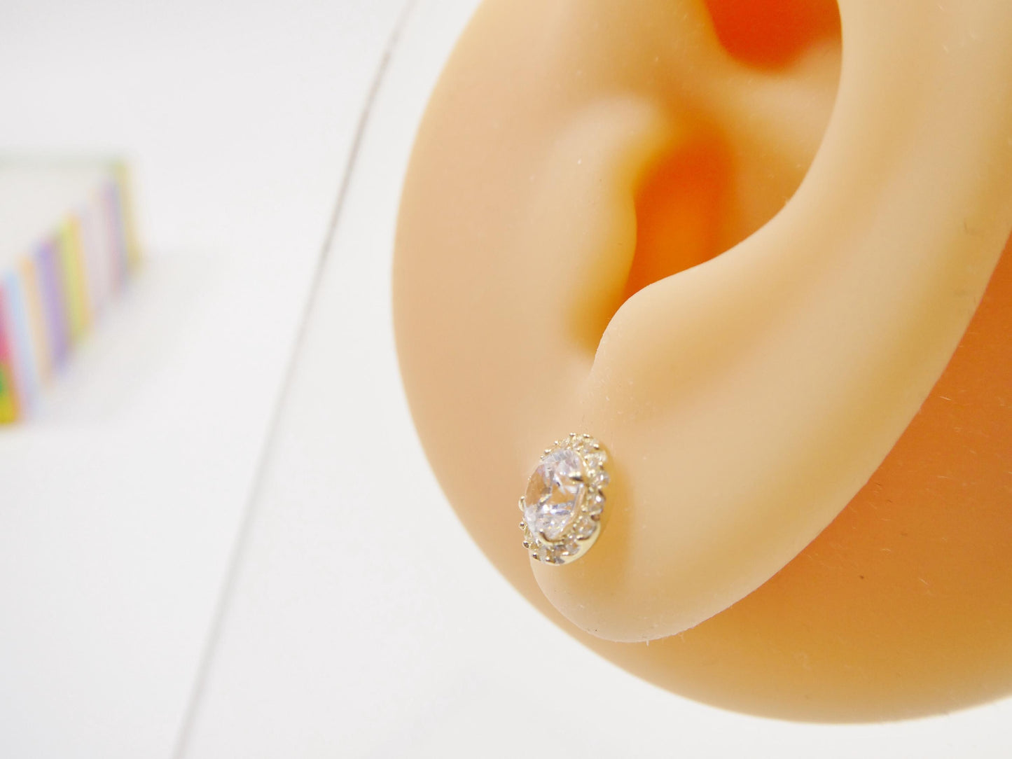 real 10k solid yellow gold push post round stud earring