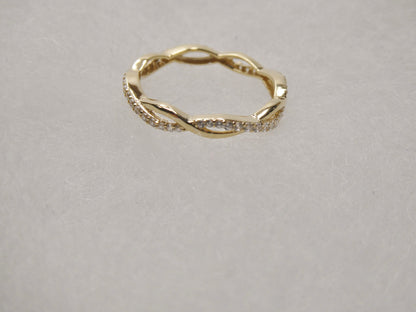 Real 10k Solid Yellow Gold Women's Classic Micro Pave Setting Ring