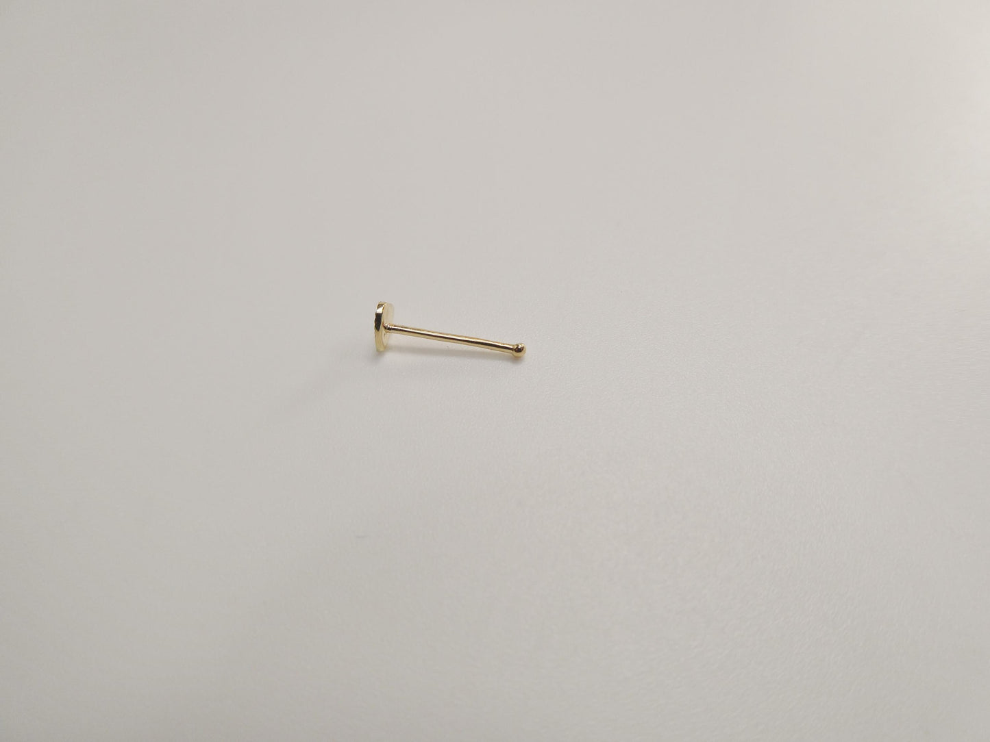 14k real solid yellow gold heart long post nose ring