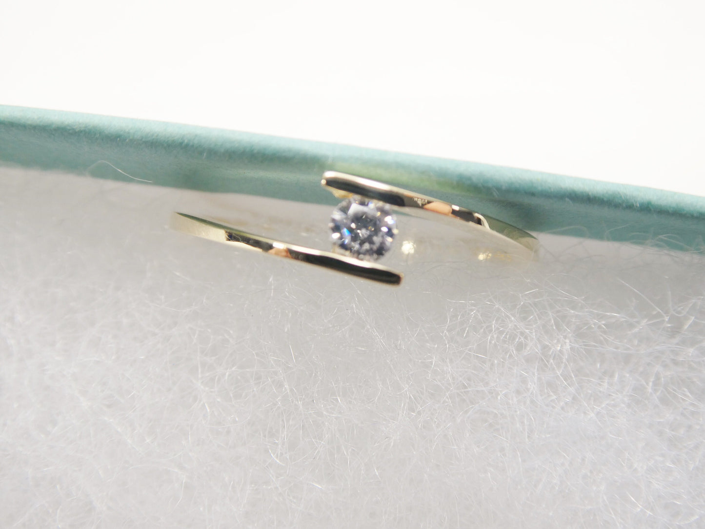 real 10k solid yellow gold women's classic micro pave setting ring