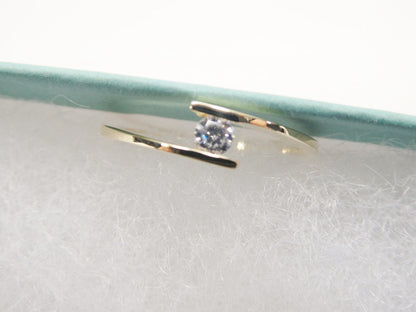 Real 10k Solid Yellow Gold Women's Classic Micro Pave Setting Ring
