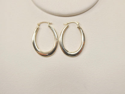 10k Real Solid Yellow Gold Classic Design Polish Hoop Earrings