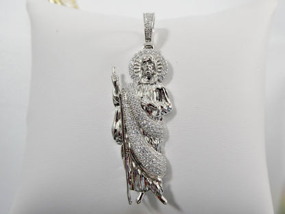 Real 925 Sterling Silver Large St. Jude Medallion Pendent