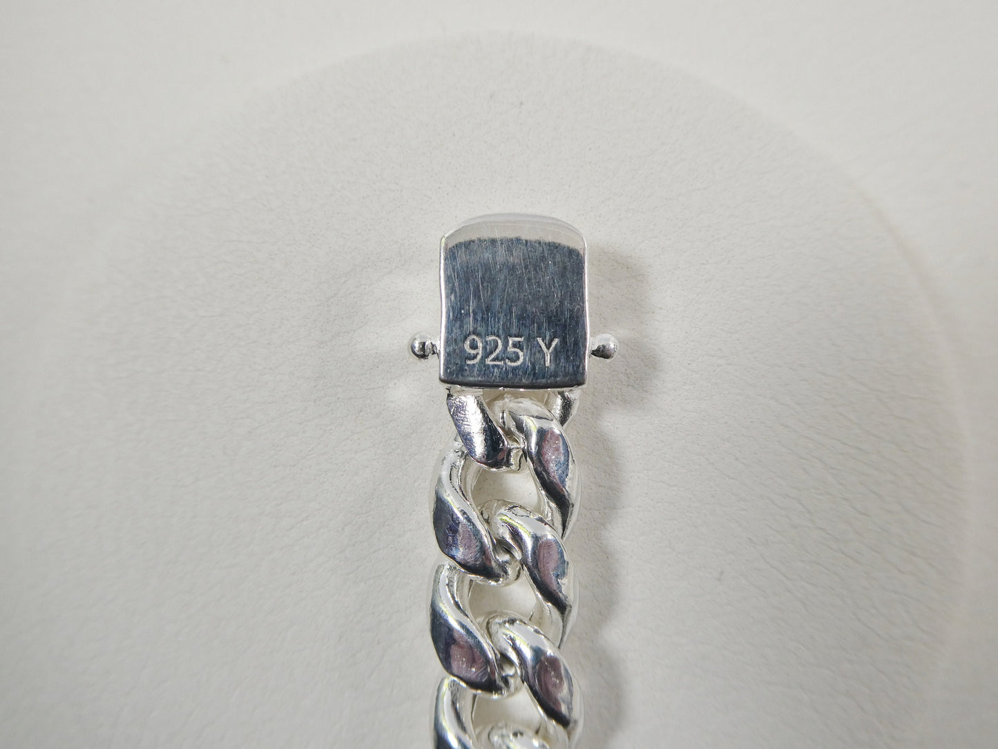 real 9mm 925 sterling silver Miami  SEMI SOLID link chain box lock clasp