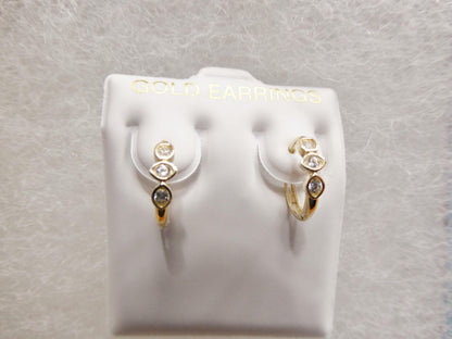 Real 10k Solid Yellow Gold Designer Earrings