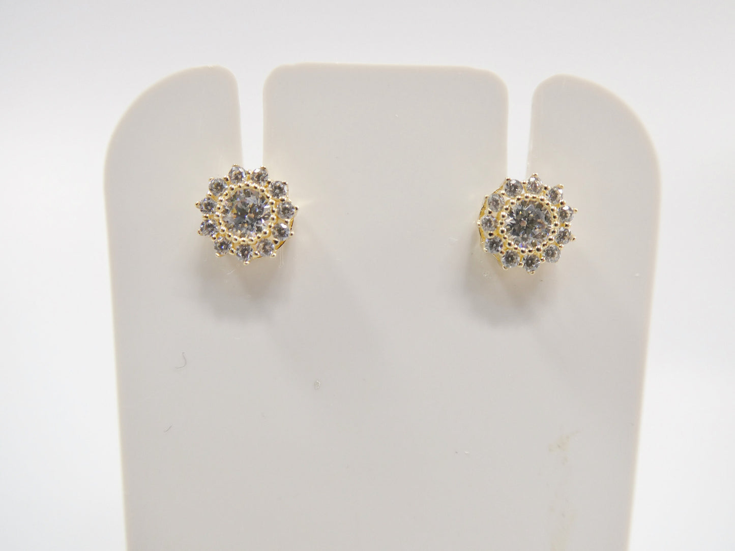 real 10k solid yellow gold push post circle stud earrings