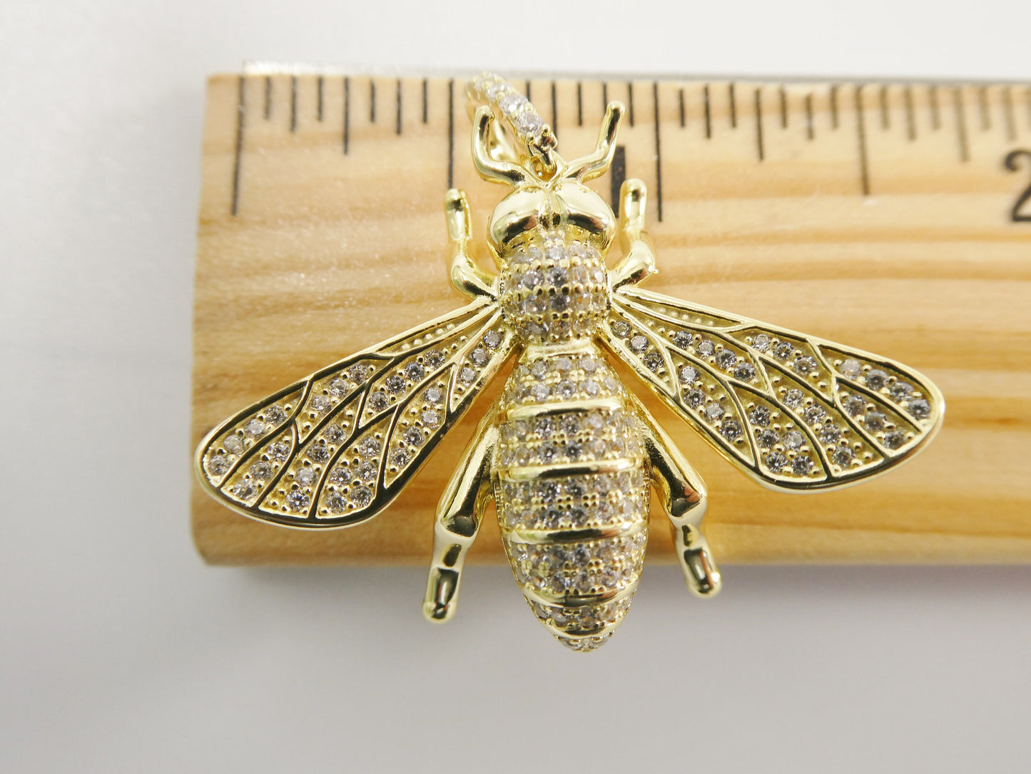 real solid 925 sterling silver large honey bee pendent