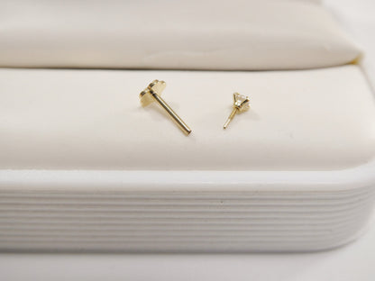 2MM 14k Real Solid Yellow Gold Cartilage Flat Screw Back Piercing