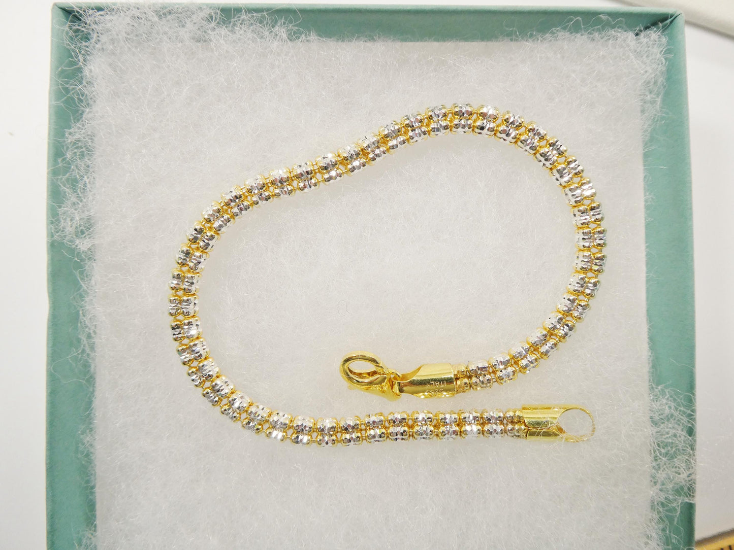 real 925 sterling silver 5 line diamond cut ice link anklet bracelet