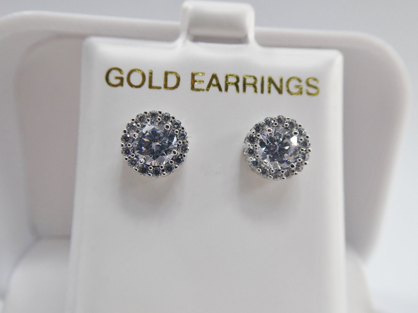 real 10k solid yellow gold circle push post stud earring
