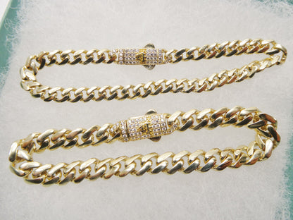 6.5 Inch Real 10k Solid Yellow Gold 5mm/7mm Monaco Bracelet
