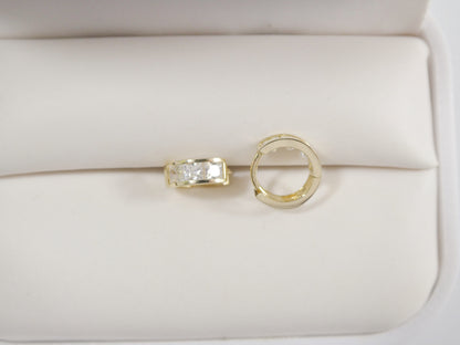 Real 10k Solid Yellow Gold Small 9mm Hoop Huggie Earrings