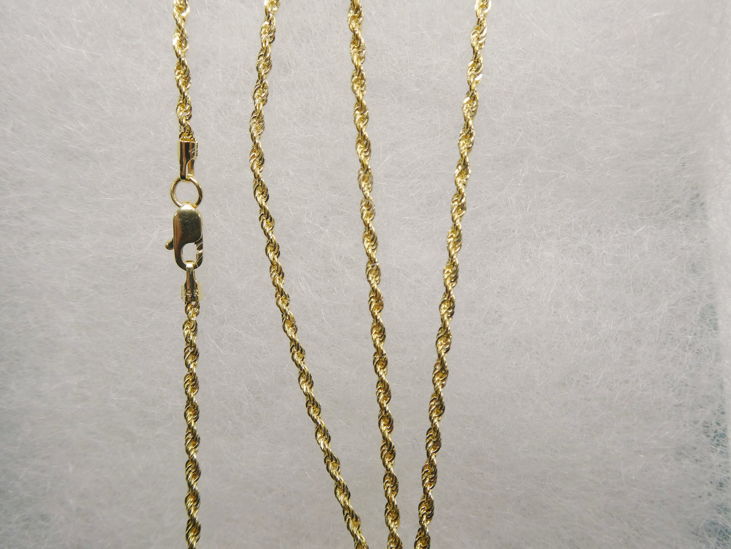 real 14k solid yellow gold rope chain women men necklace