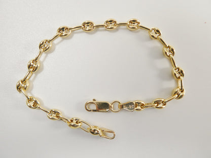 Real 925 Sterling Silver Puff Mariner Bracelet/Anklet
