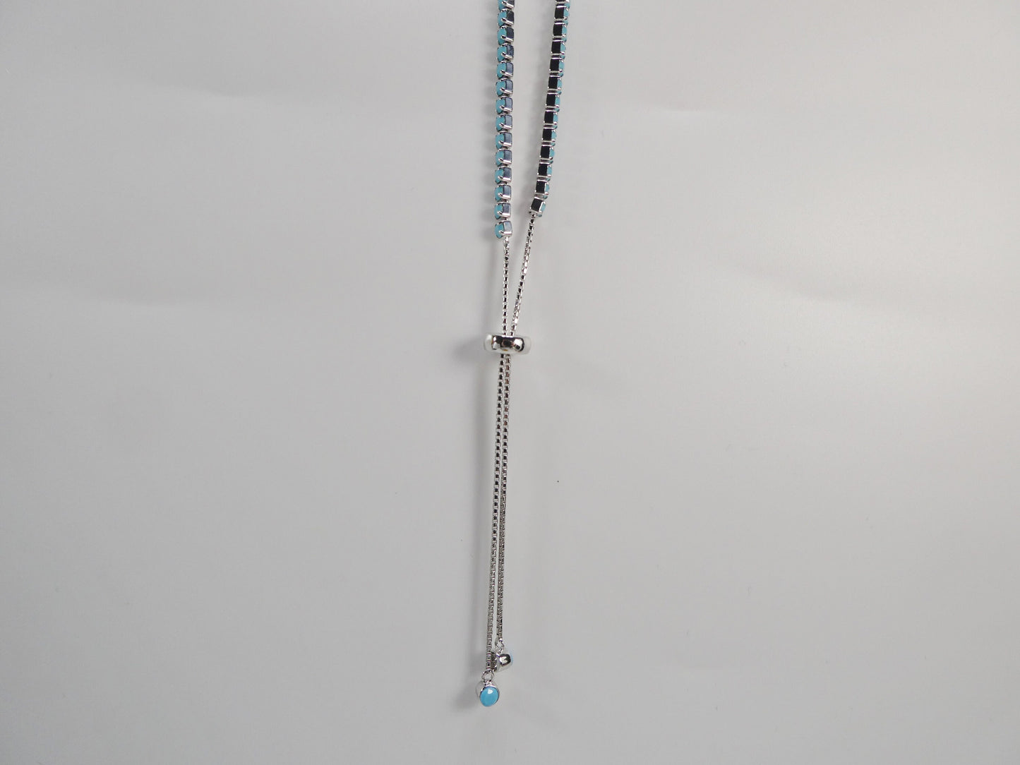 Adjustable turquois tennis bracelet real 925 sterling silver