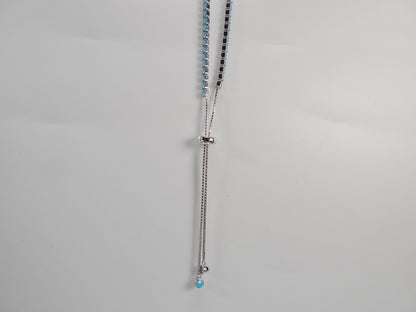 Adjustable turquois tennis bracelet real 925 sterling silver