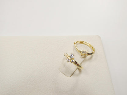 Real 10k Solid Yellow Gold Designer Hoop Huggie Earrings