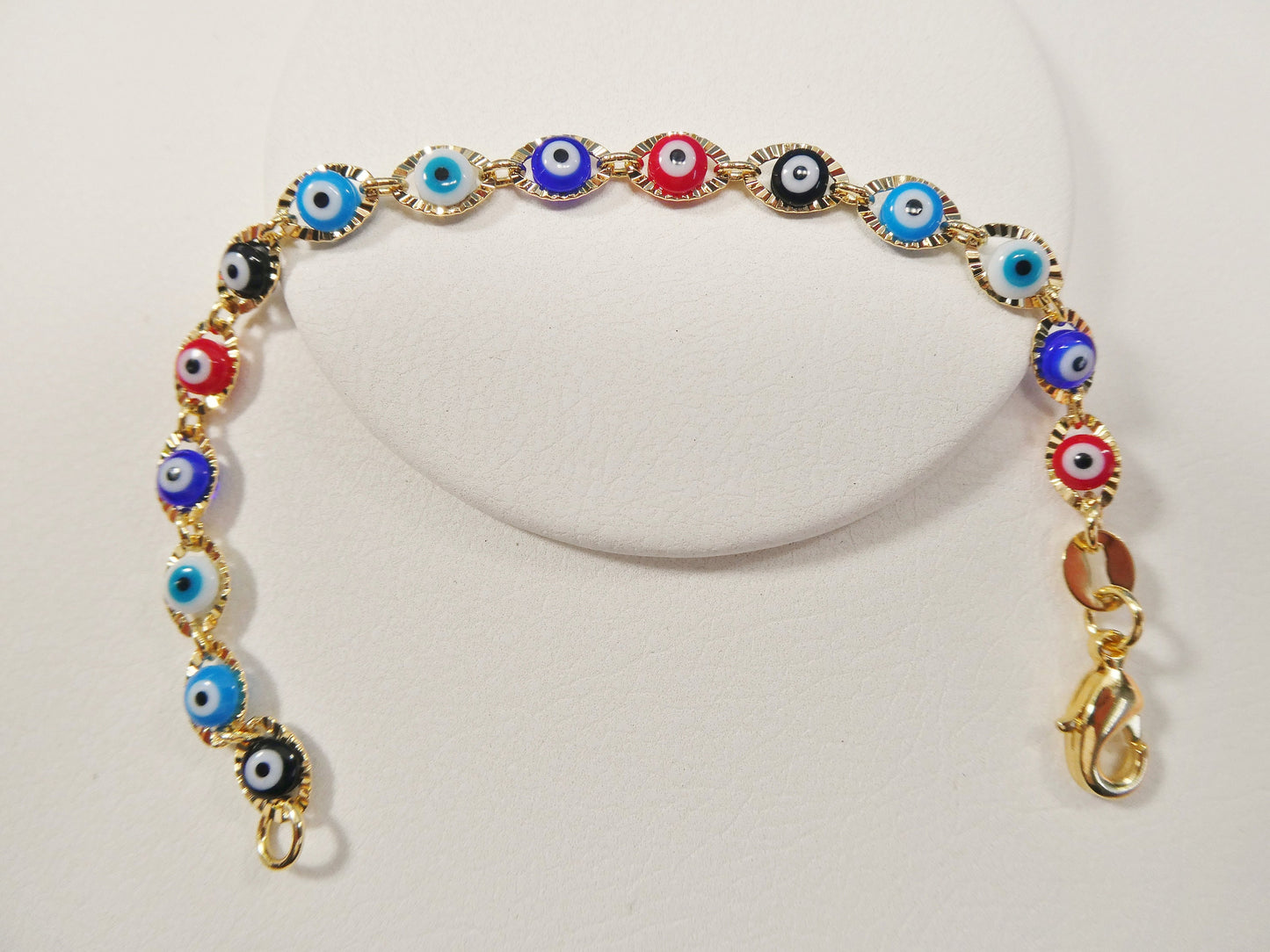 5.5 inch 18k gold filled multi color  EVIL EYE  baby bracelet