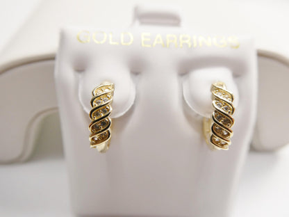 Real 10k Solid Yellow Gold Designer Earrings