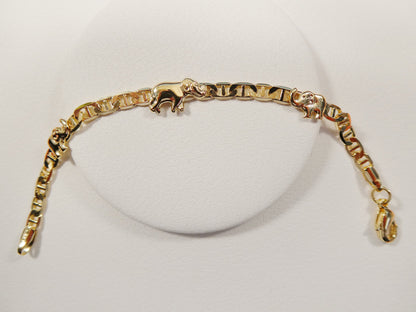 5.5 Inch 18k Gold Filled Mariner Chain Style Elephant Baby Bracelet