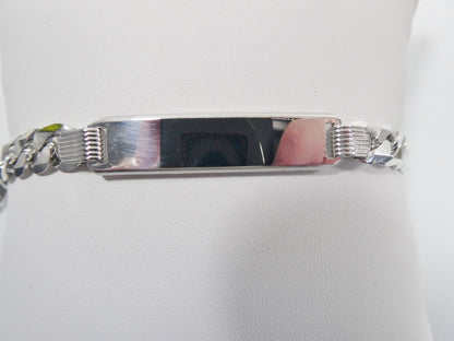 8.5 Inch Real 925 Sterling Silver Solid Curb Men ID Bracelet