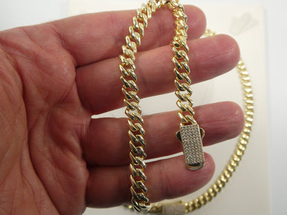 Real 925 Sterling Silver 7mm Solid Monaco Style 14k Yellow Gold Color Finish