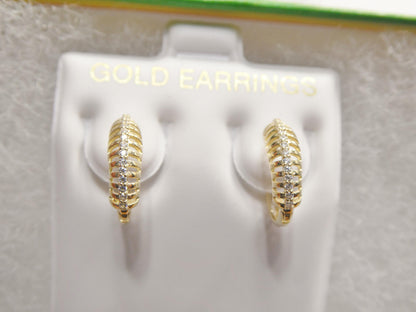 Real 10k Solid Yellow Gold Designer Earrings