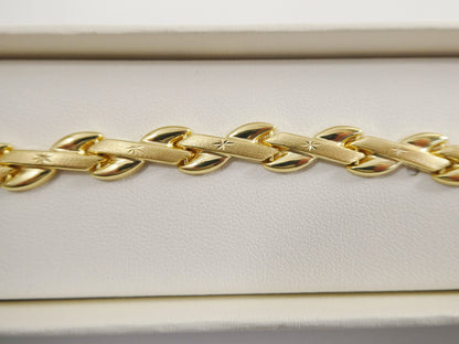 7.50 Inch Real 925 Sterling Silver XO Style 14k Gold Tone Finish