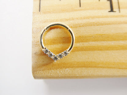14k Real Solid Yellow Gold Cartilage Daith Septum Body Ring Piercing